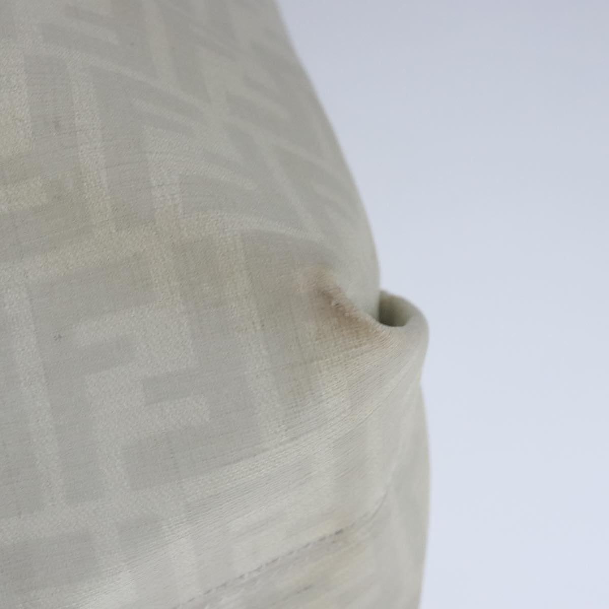 FENDI Zucca Canvas Tote Bag PVC White Silver 102974