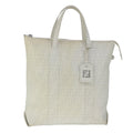 FENDI Zucca Canvas Tote Bag PVC White Silver 102974
