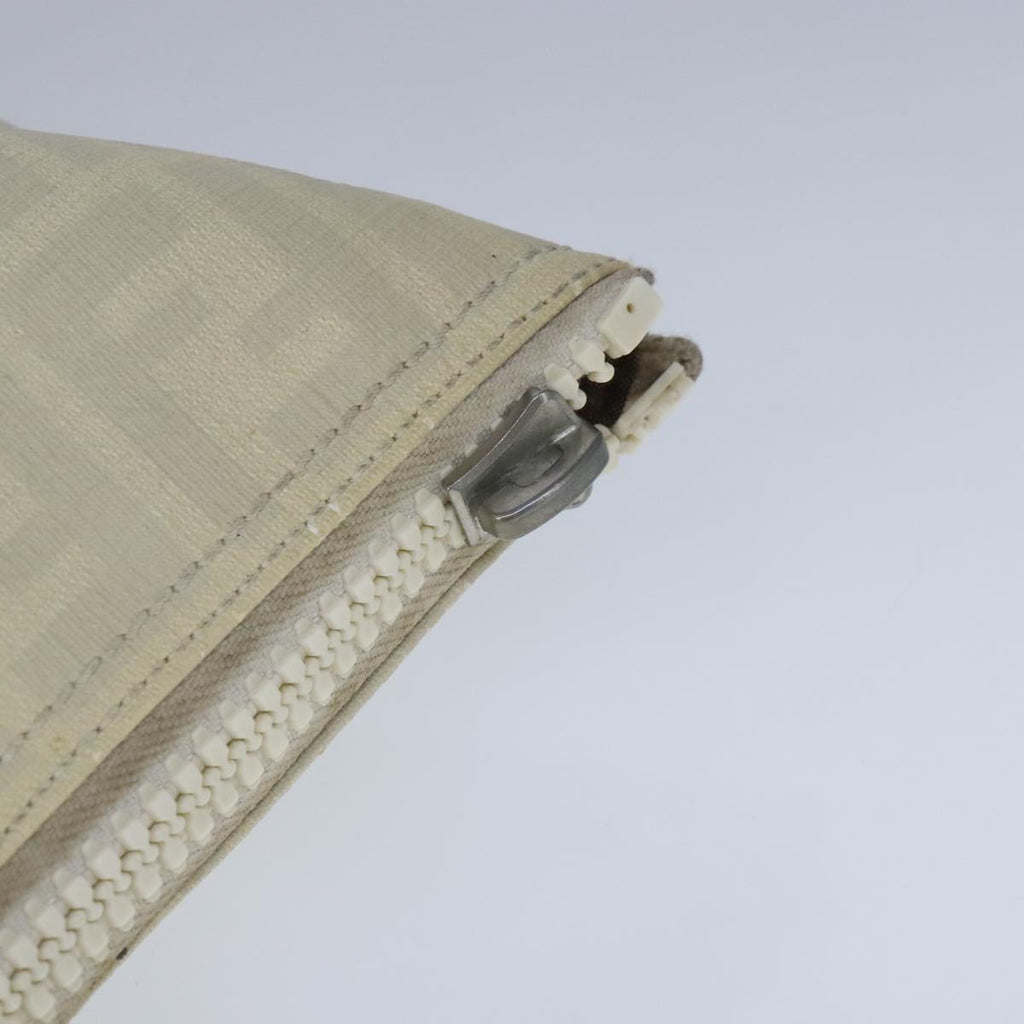 FENDI Zucca Canvas Tote Bag PVC White Silver 102974