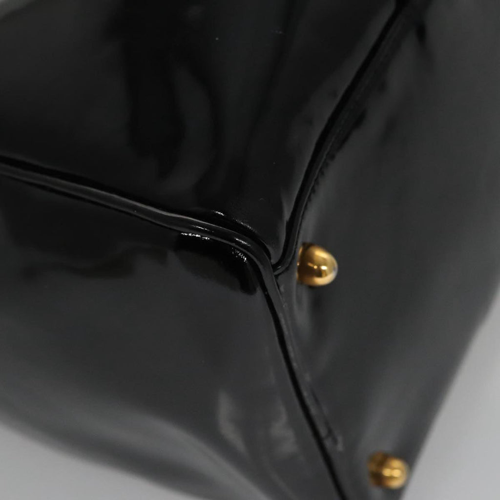 CHANEL Boston Bag Patent leather 2way Black Gold CC 102998