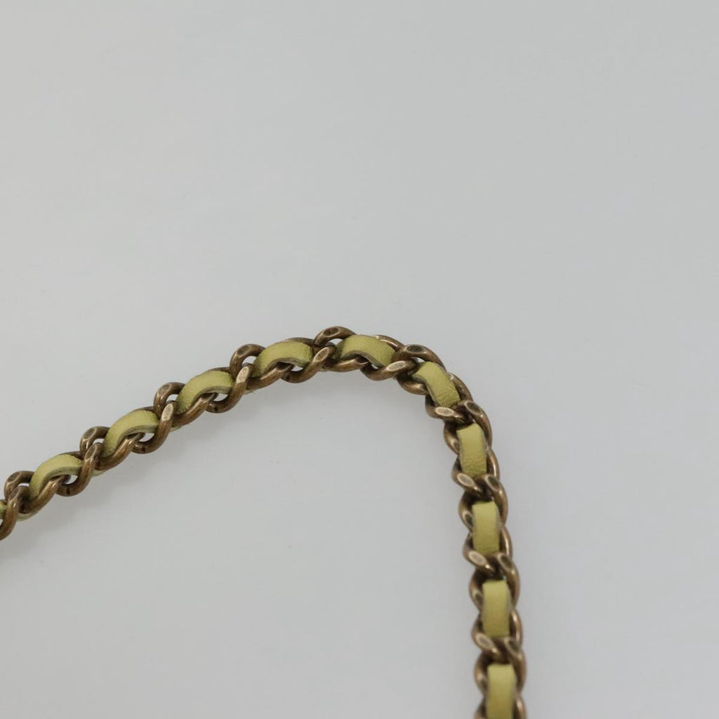 CHANEL Purse Party Bag Satin Yellow CC 103080A
