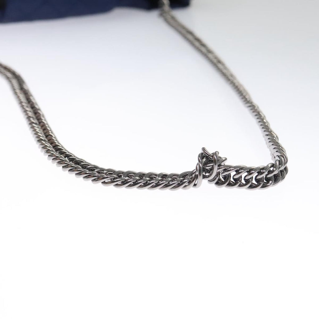 CHANEL Matelasse Chain Shoulder Bag Satin Navy CC 103082