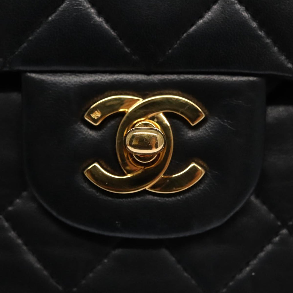 CHANEL Matelasse 25 Chain Valentine Limited Bag Lamb Skin Black CC 103226A