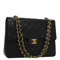 CHANEL Matelasse 25 Chain Valentine Limited Bag Lamb Skin Black CC 103226A