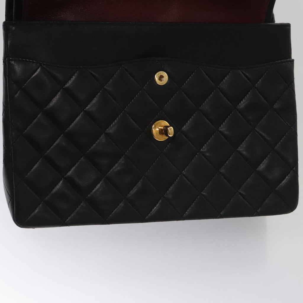 CHANEL Matelasse 25 Chain Valentine Limited Bag Lamb Skin Black CC 103226A