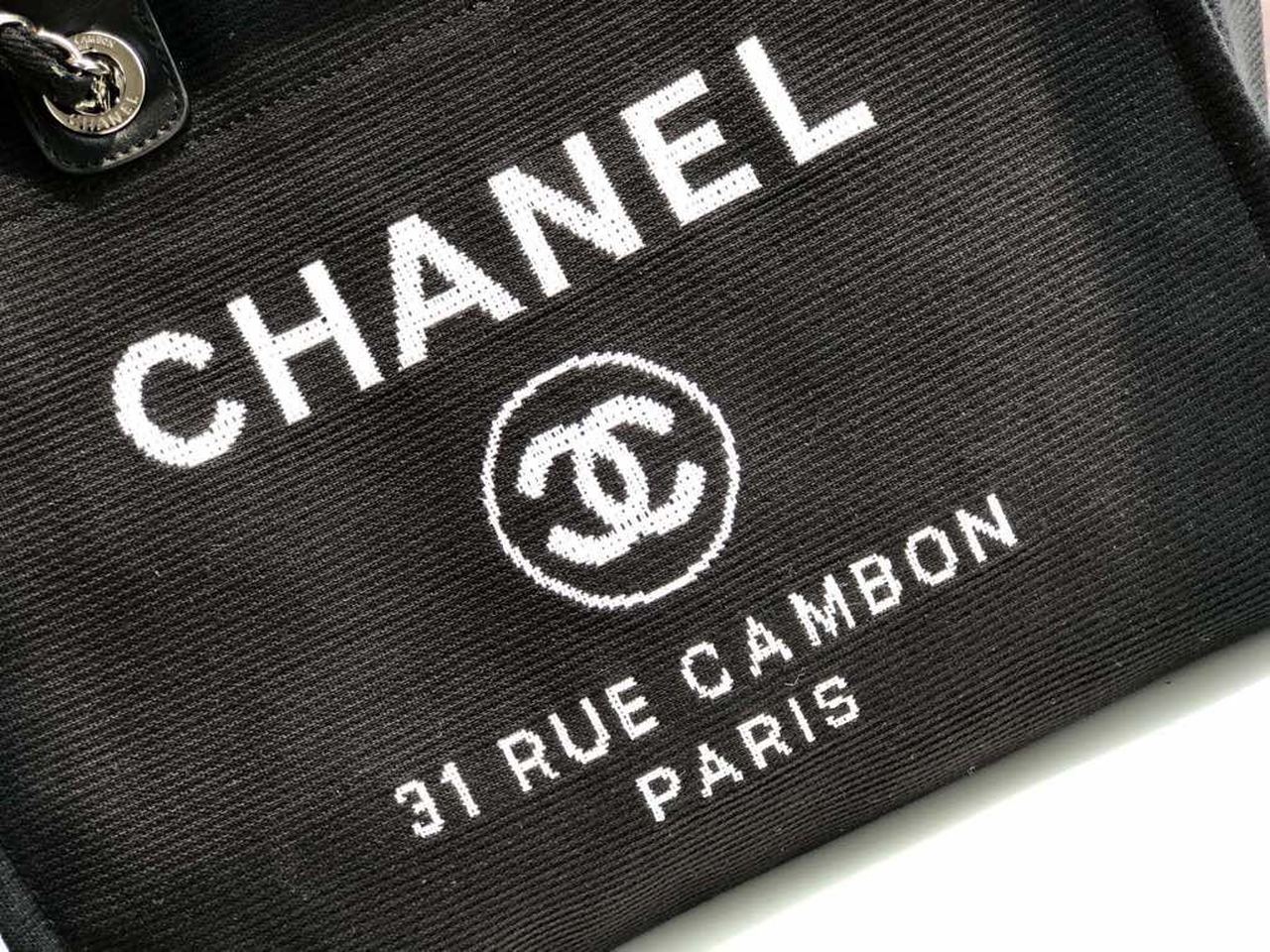 CHL Deauville Tote Canvas Bag Black For Women, Women’s Handbags, Shoulder Bags 15in/38cm A66941