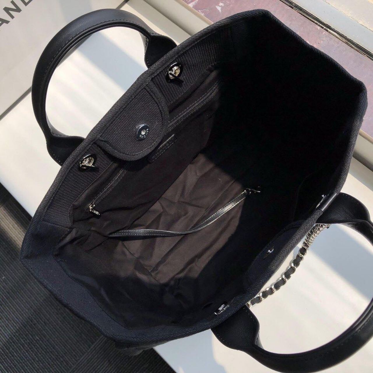 CHL Deauville Tote Canvas Bag Black For Women, Women’s Handbags, Shoulder Bags 15in/38cm A66941