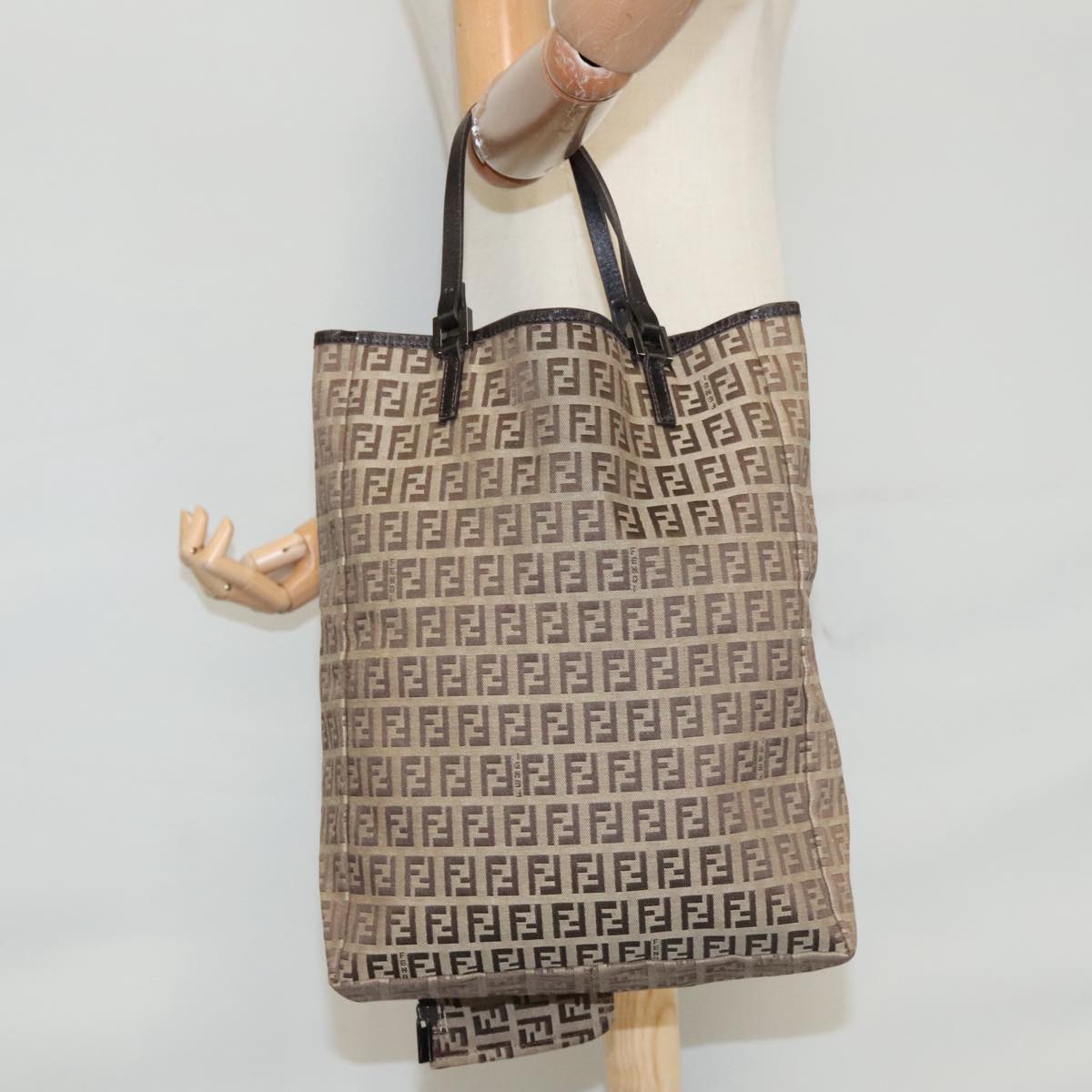 FENDI Zucchino Canvas Hand Bag Beige 103401