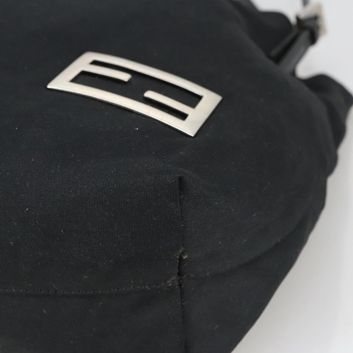 FENDI Shoulder Bag Nylon Black Silver 103439
