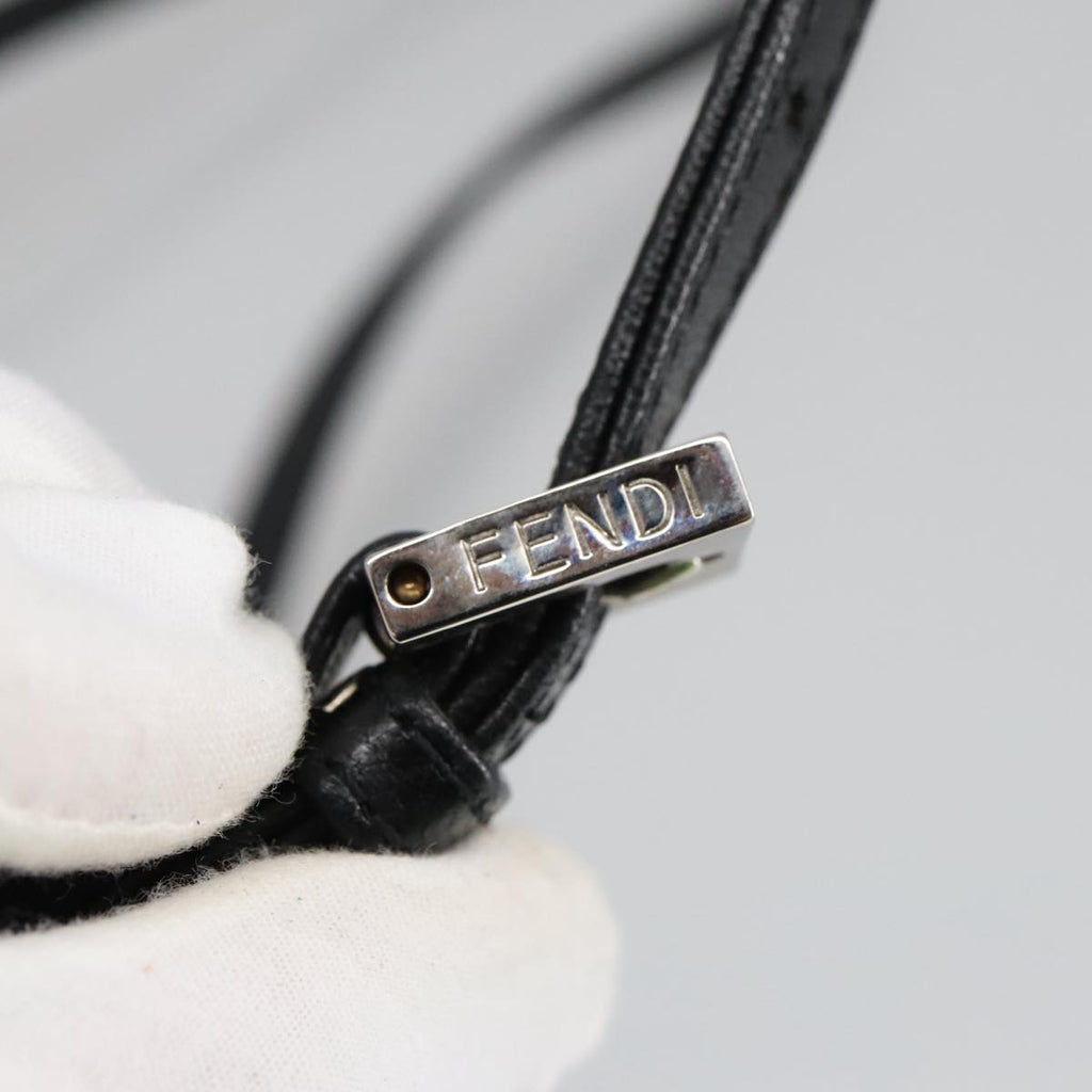 FENDI Shoulder Bag Nylon Black Silver 103439