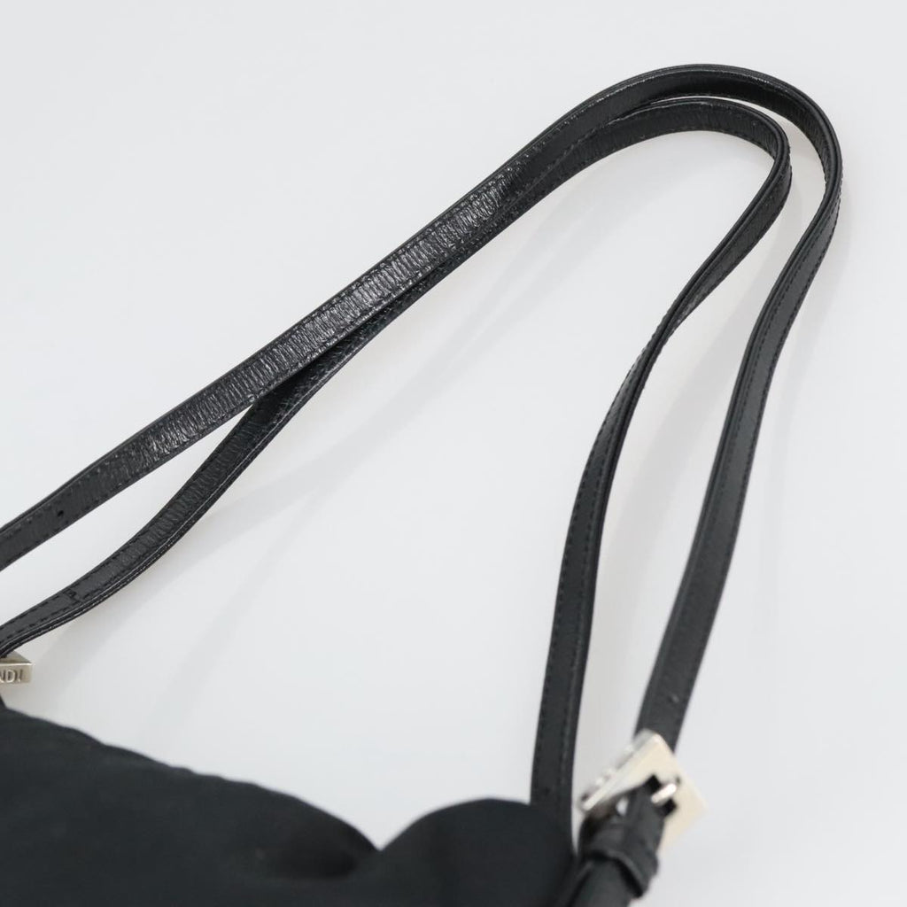 FENDI Shoulder Bag Nylon Black Silver 103439