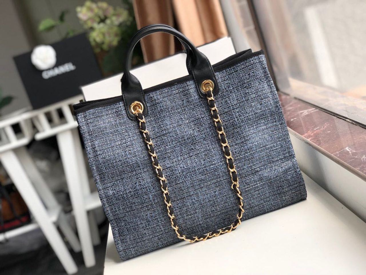 CHL Deauville Tote 38cm Blue/Black For Women A66941