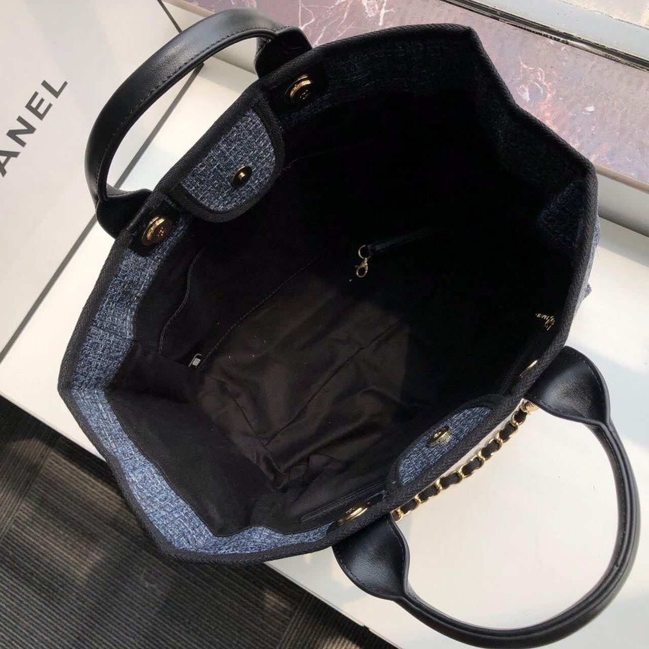 CHL Deauville Tote 38cm Blue/Black For Women A66941