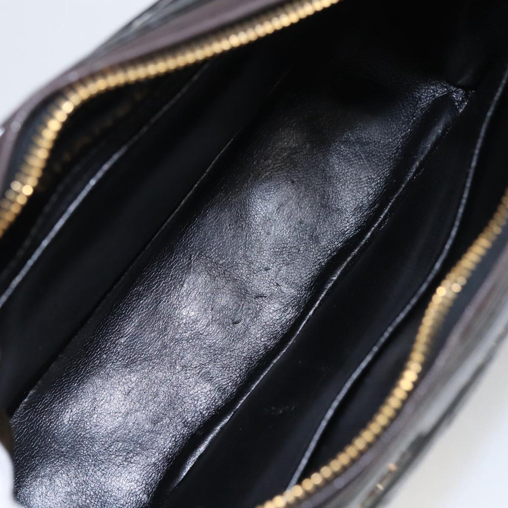 CHANEL Matelasse Chain Shoulder Bag Patent leather Black Gold CC 103451A
