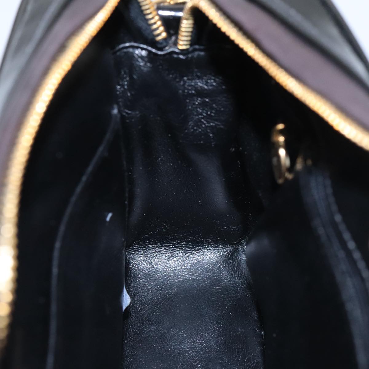 CHANEL Matelasse Chain Shoulder Bag Patent leather Black Gold CC 103451A
