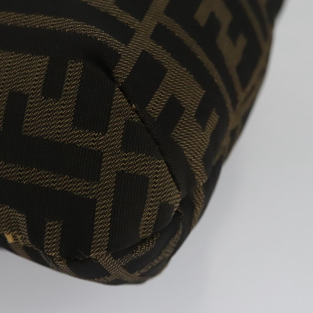 FENDI Zucca Canvas Shoulder Bag Brown Black 103542