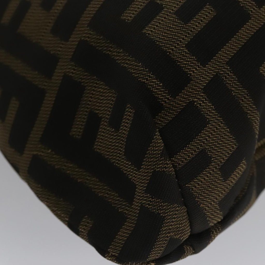 FENDI Zucca Canvas Shoulder Bag Brown Black 103542
