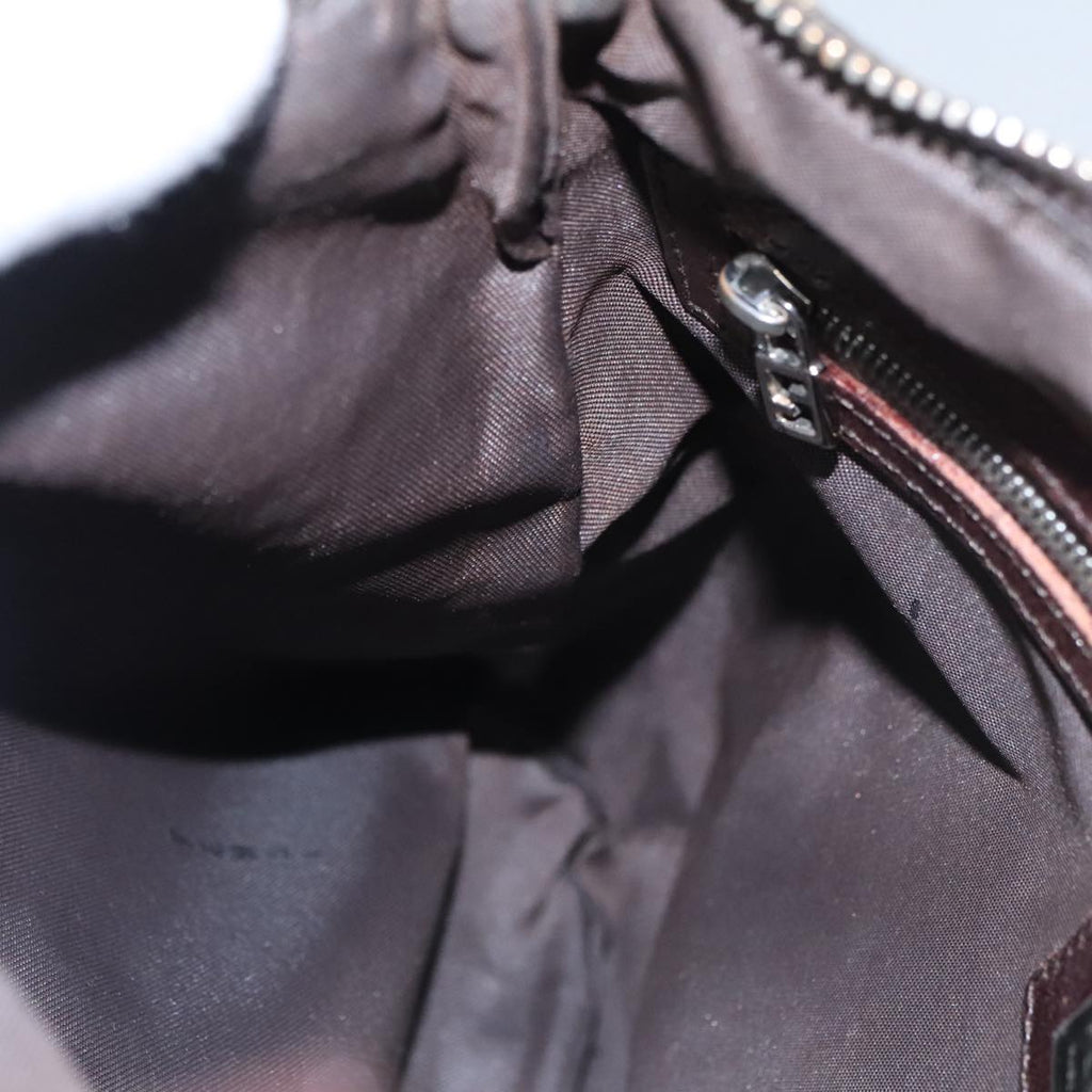 FENDI Zucca Canvas Shoulder Bag Brown Black 103542