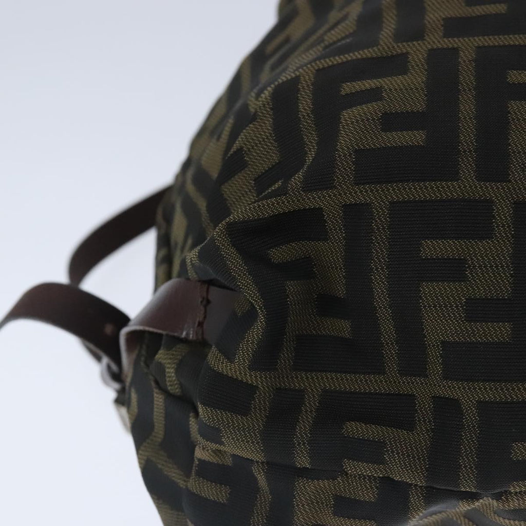 FENDI Zucca Canvas Backpack Brown Black Silver 103545