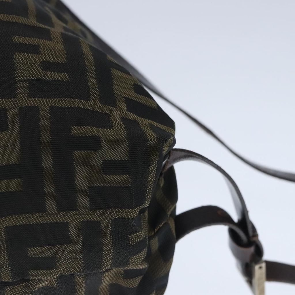 FENDI Zucca Canvas Backpack Brown Black Silver 103545