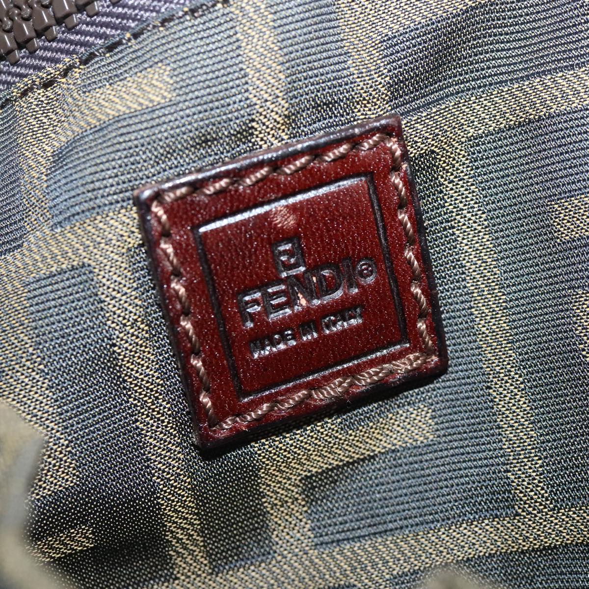 FENDI Zucca Canvas Backpack Brown Black Silver 103545