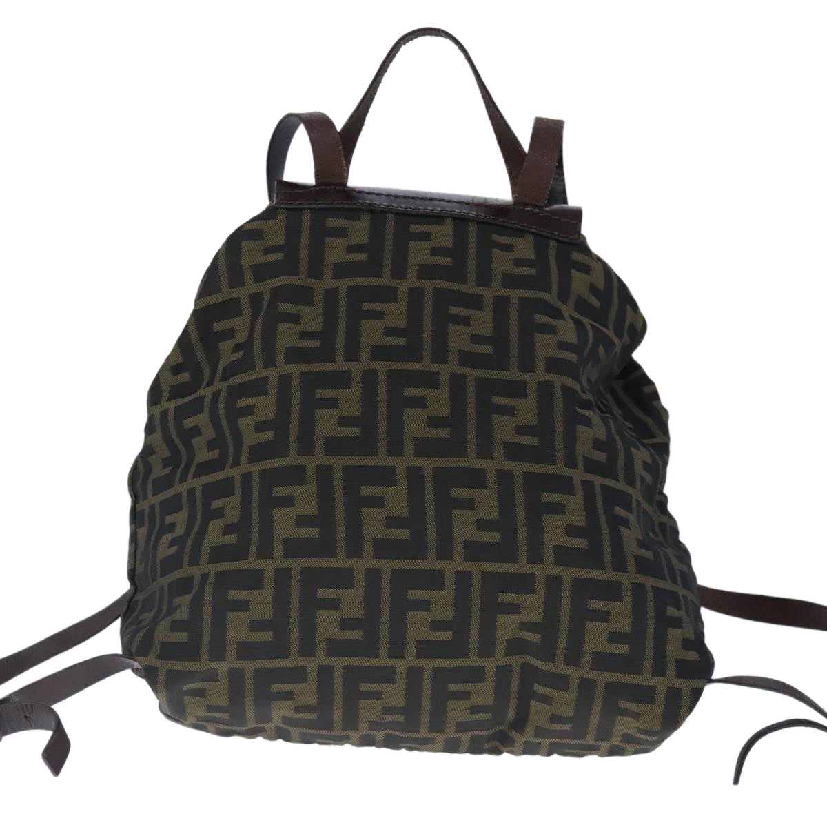 FENDI Zucca Canvas Backpack Brown Black Silver 103545