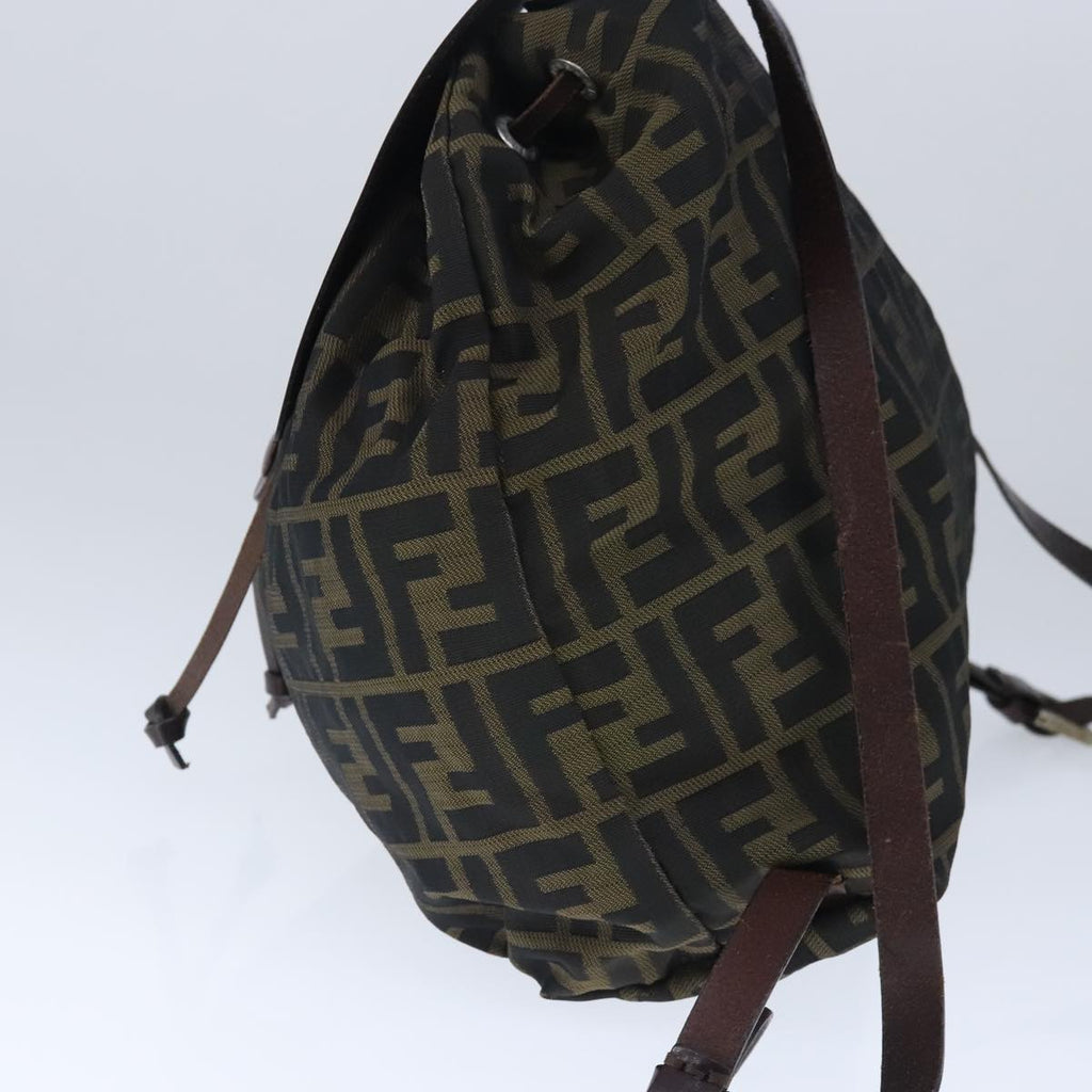 FENDI Zucca Canvas Backpack Brown Black Silver 103545