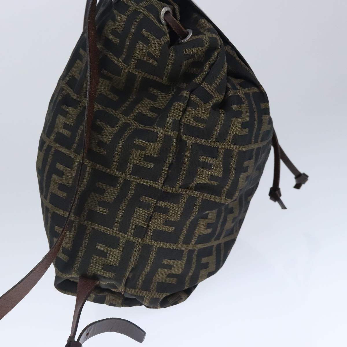 FENDI Zucca Canvas Backpack Brown Black Silver 103545