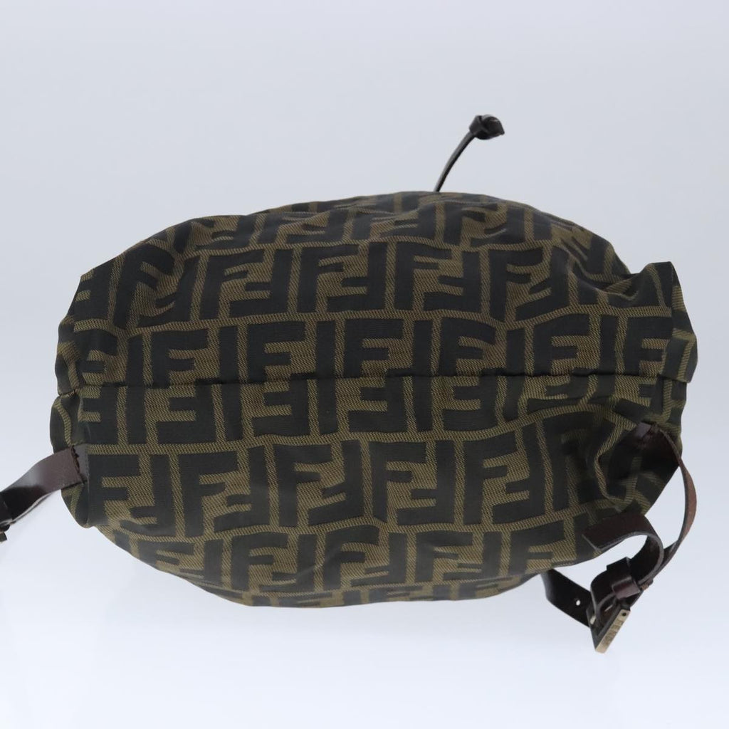 FENDI Zucca Canvas Backpack Brown Black Silver 103545