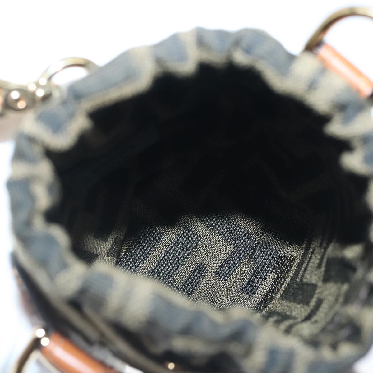 FENDI Zucca Canvas Pouch Brown Black beige 103806