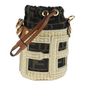 FENDI Zucca Canvas Pouch Brown Black beige 103806