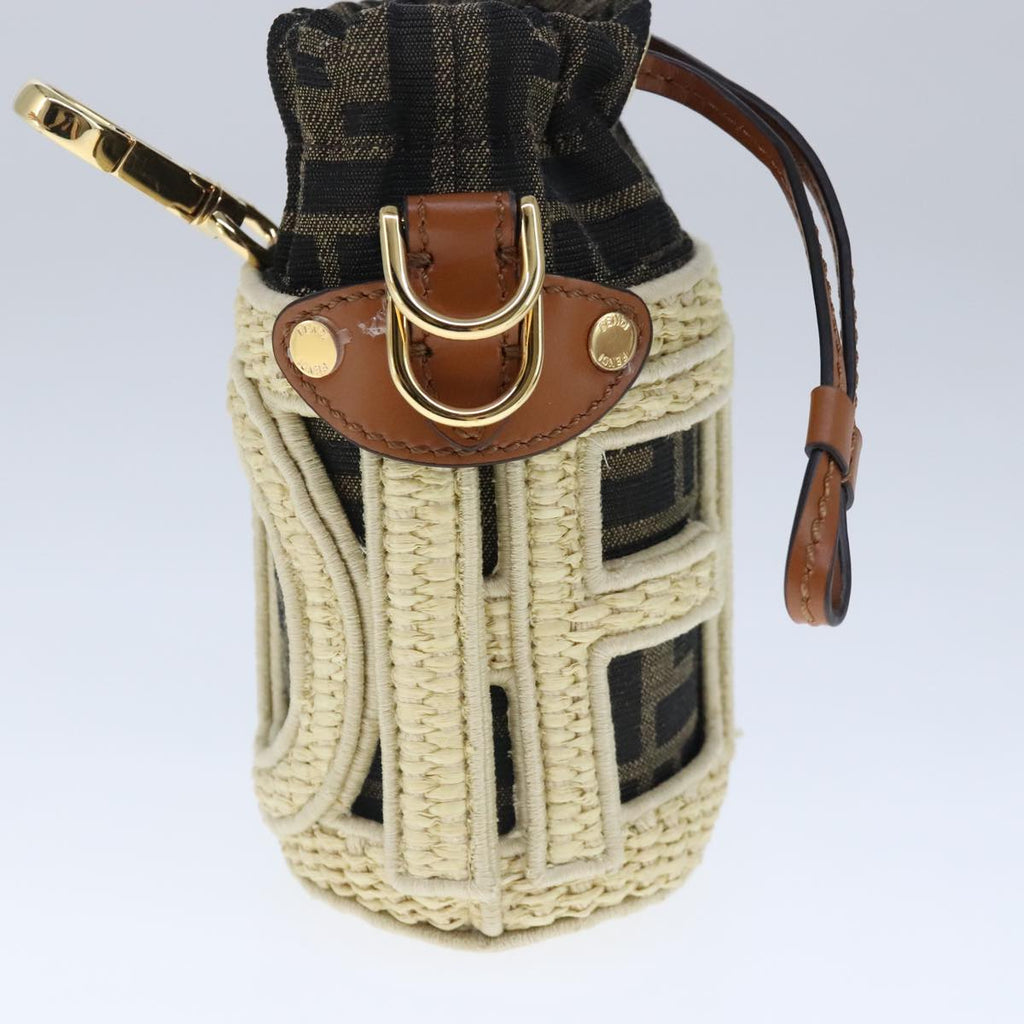 FENDI Zucca Canvas Pouch Brown Black beige 103806