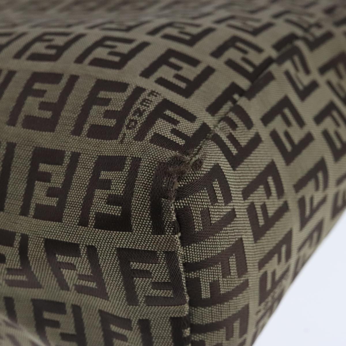 FENDI Zucchino Canvas Hand Bag Brown 103841
