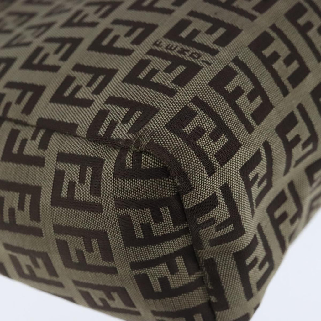 FENDI Zucchino Canvas Hand Bag Brown 103841
