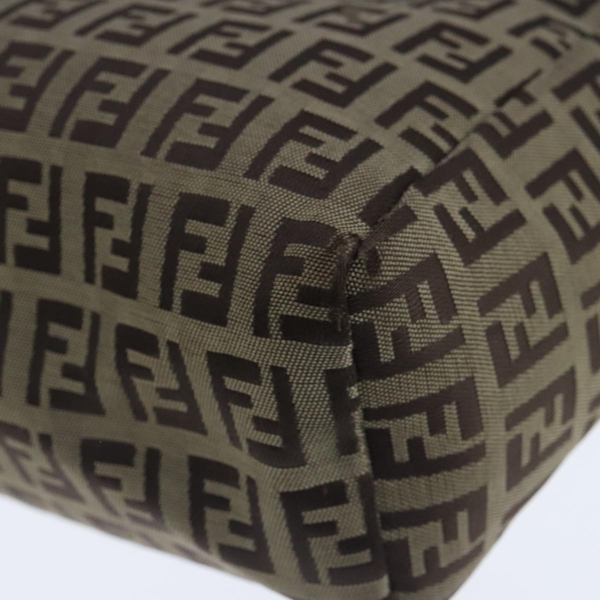 FENDI Zucchino Canvas Hand Bag Brown 103841