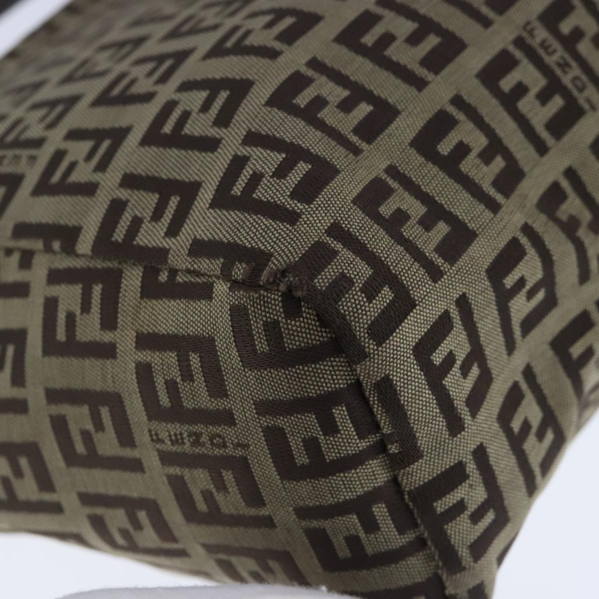 FENDI Zucchino Canvas Hand Bag Brown 103841