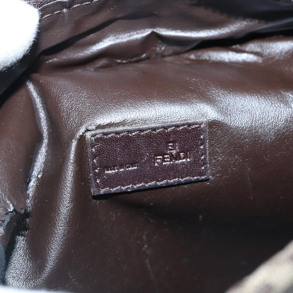 FENDI Zucchino Canvas Hand Bag Brown 103841