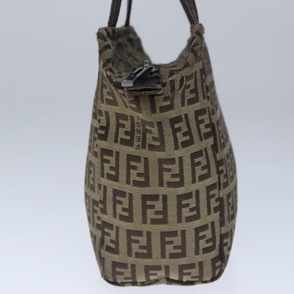 FENDI Zucchino Canvas Hand Bag Brown 103841
