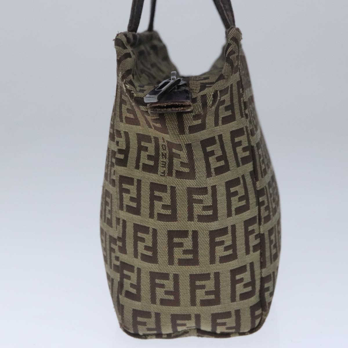 FENDI Zucchino Canvas Hand Bag Brown 103841