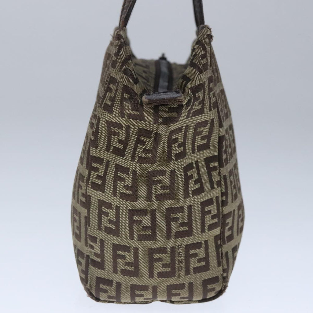 FENDI Zucchino Canvas Hand Bag Brown 103841