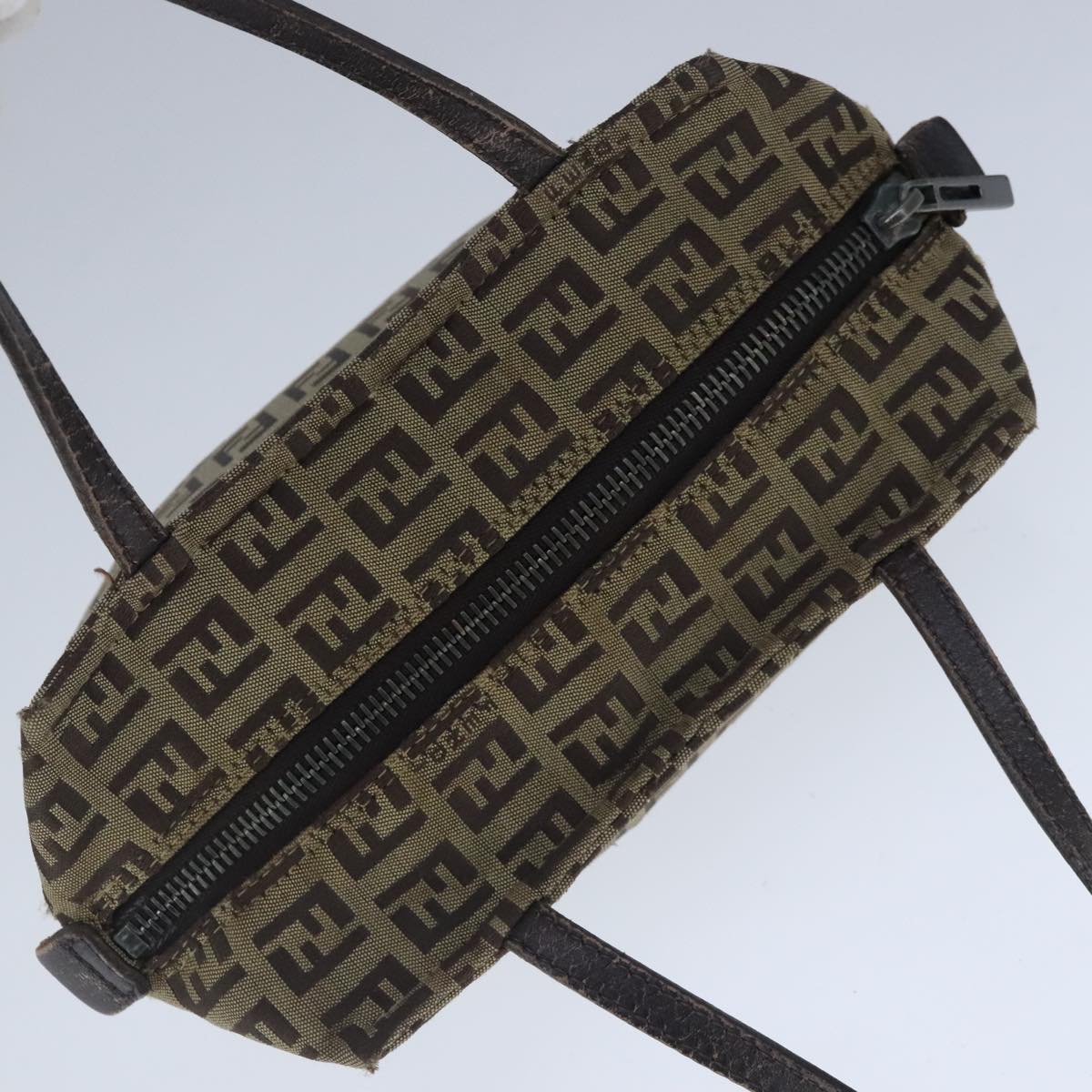 FENDI Zucchino Canvas Hand Bag Brown 103841