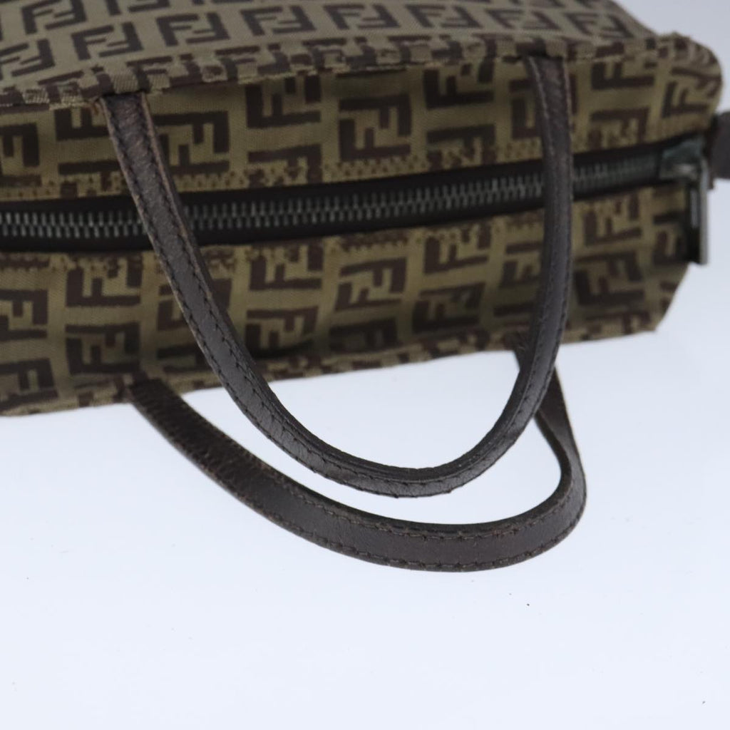 FENDI Zucchino Canvas Hand Bag Brown 103841
