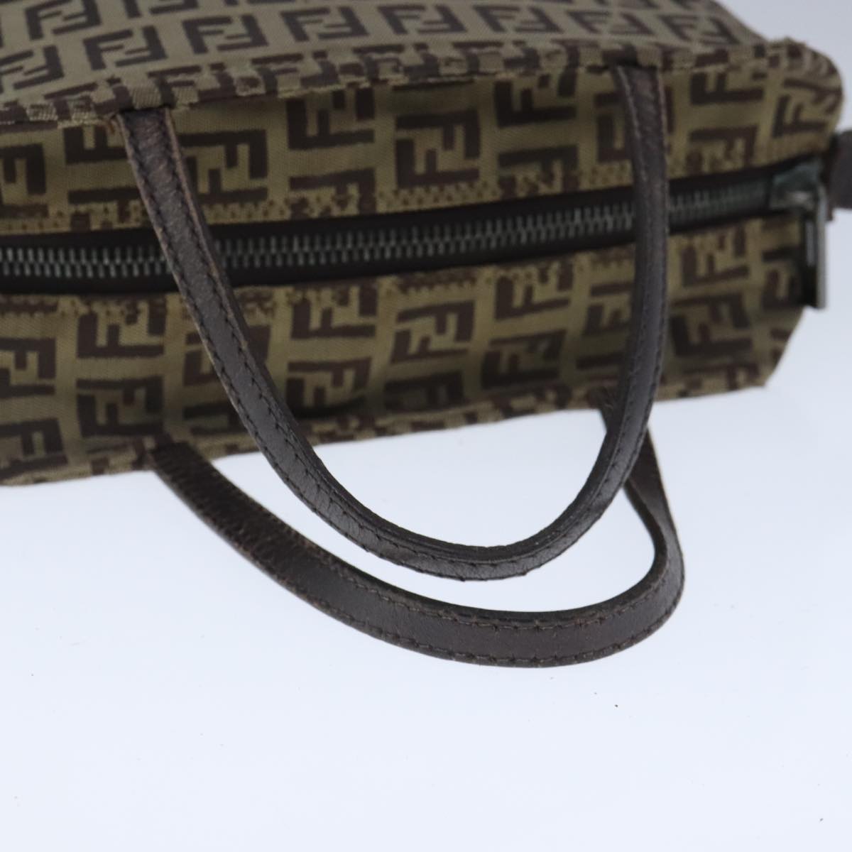 FENDI Zucchino Canvas Hand Bag Brown 103841