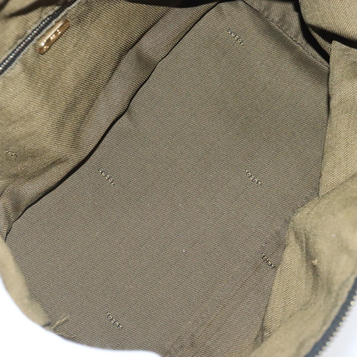 FENDI Zucca Canvas Vanity Hand Bag Brown Black Gold 103857