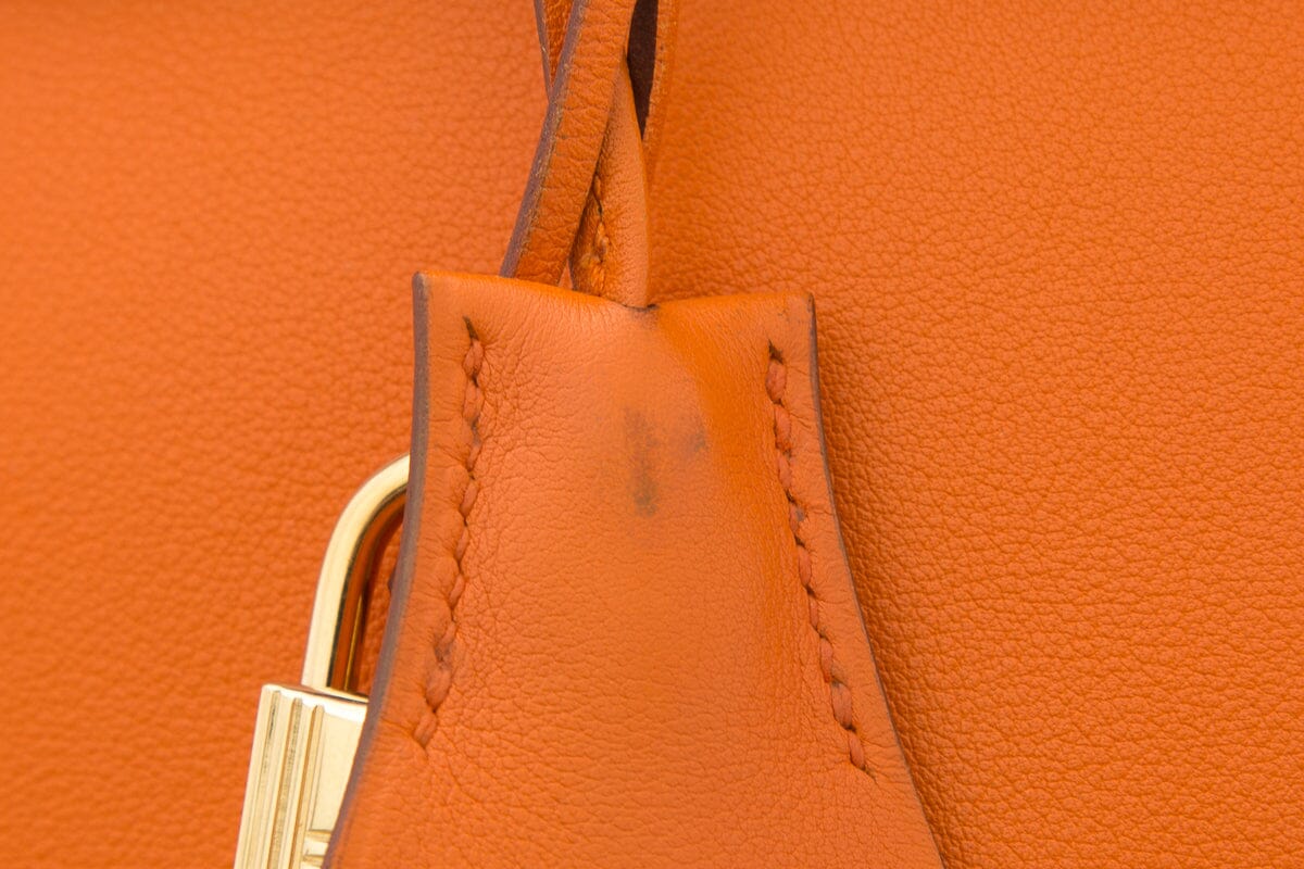 HermÃƒÆ’Ã‚Â¨s 2018 Orange Swift Leather Birkin 35CM Handbag