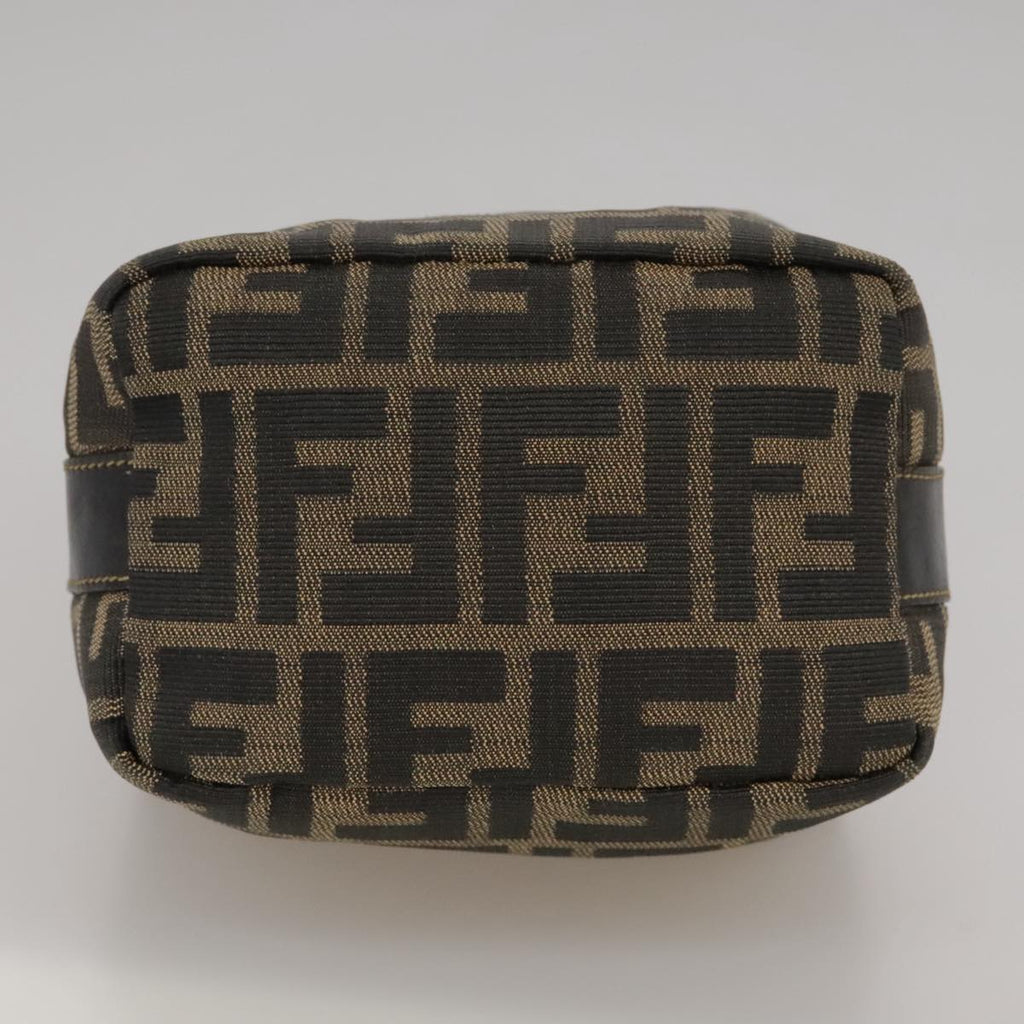 FENDI Zucca Canvas Vanity Pouch Brown Black Gold 104142