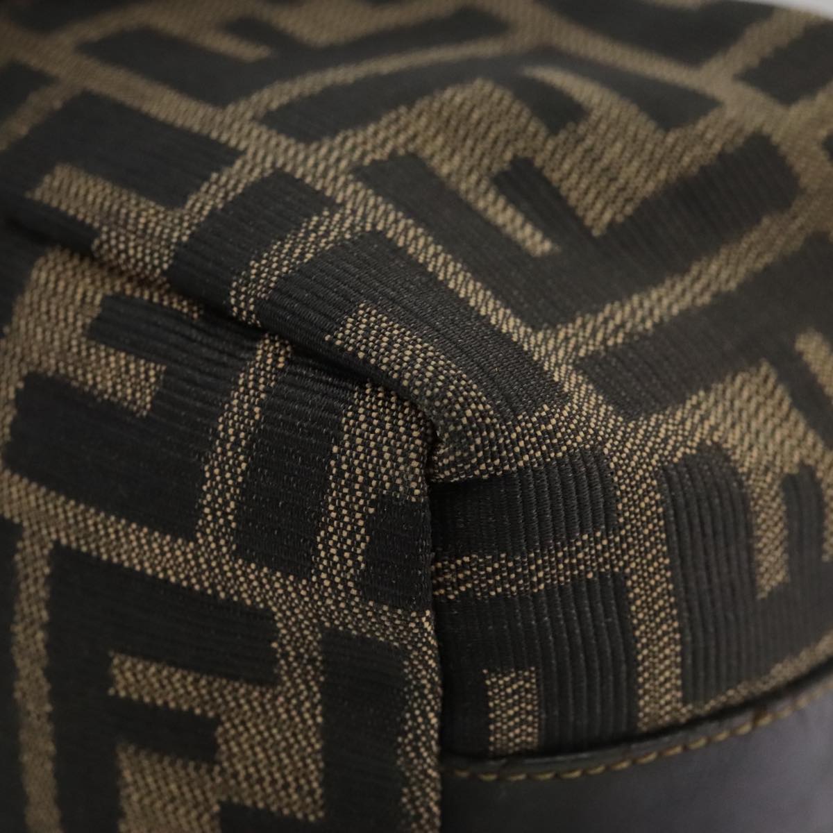 FENDI Zucca Canvas Vanity Pouch Brown Black Gold 104142