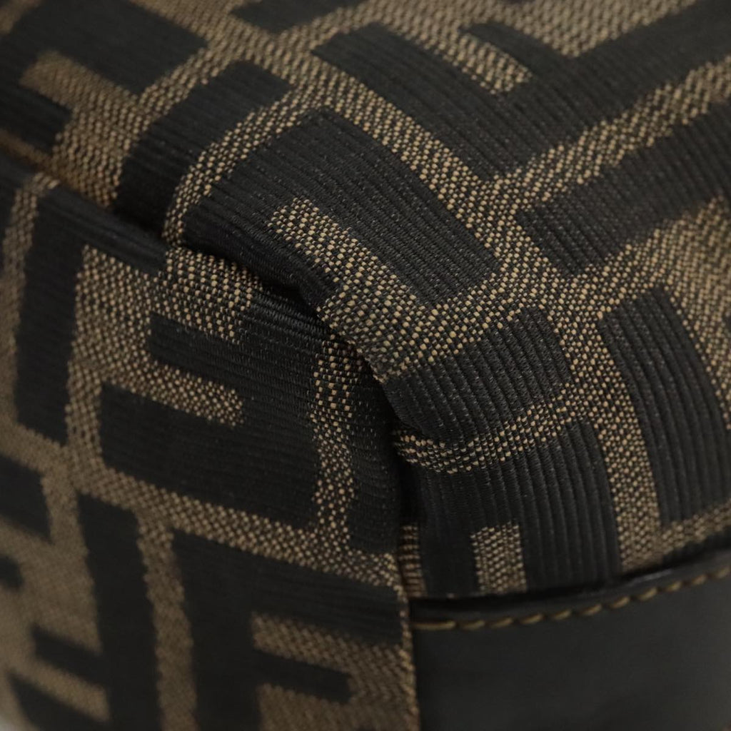 FENDI Zucca Canvas Vanity Pouch Brown Black Gold 104142
