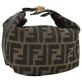 FENDI Zucca Canvas Vanity Pouch Brown Black Gold 104142