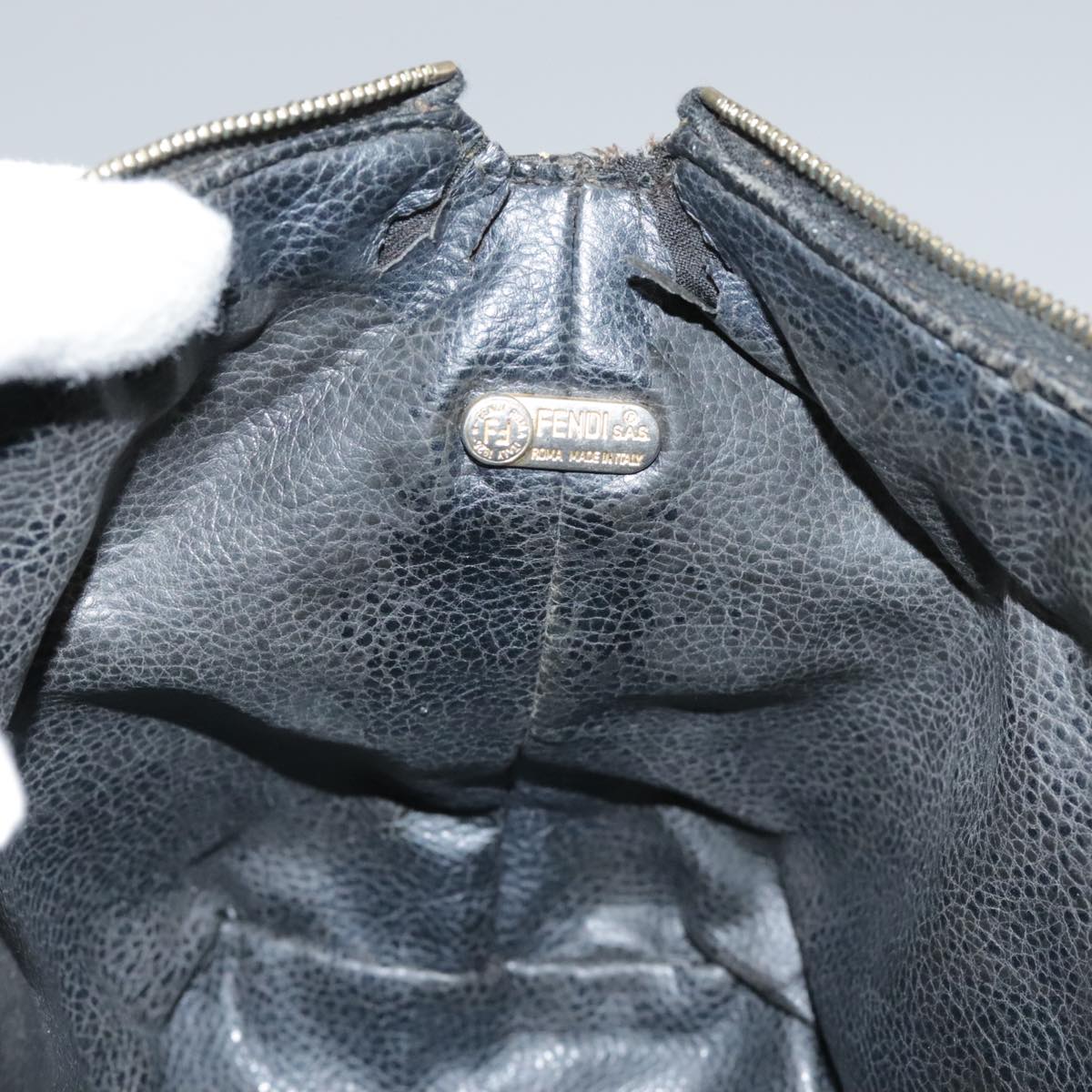 FENDI Zucca Canvas Vanity Pouch Brown Black Gold 104142